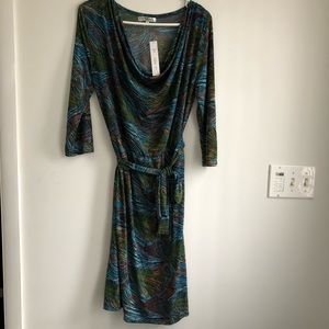 Brand New Claudia Richardson Carducci Medium Black Multicolor Dress